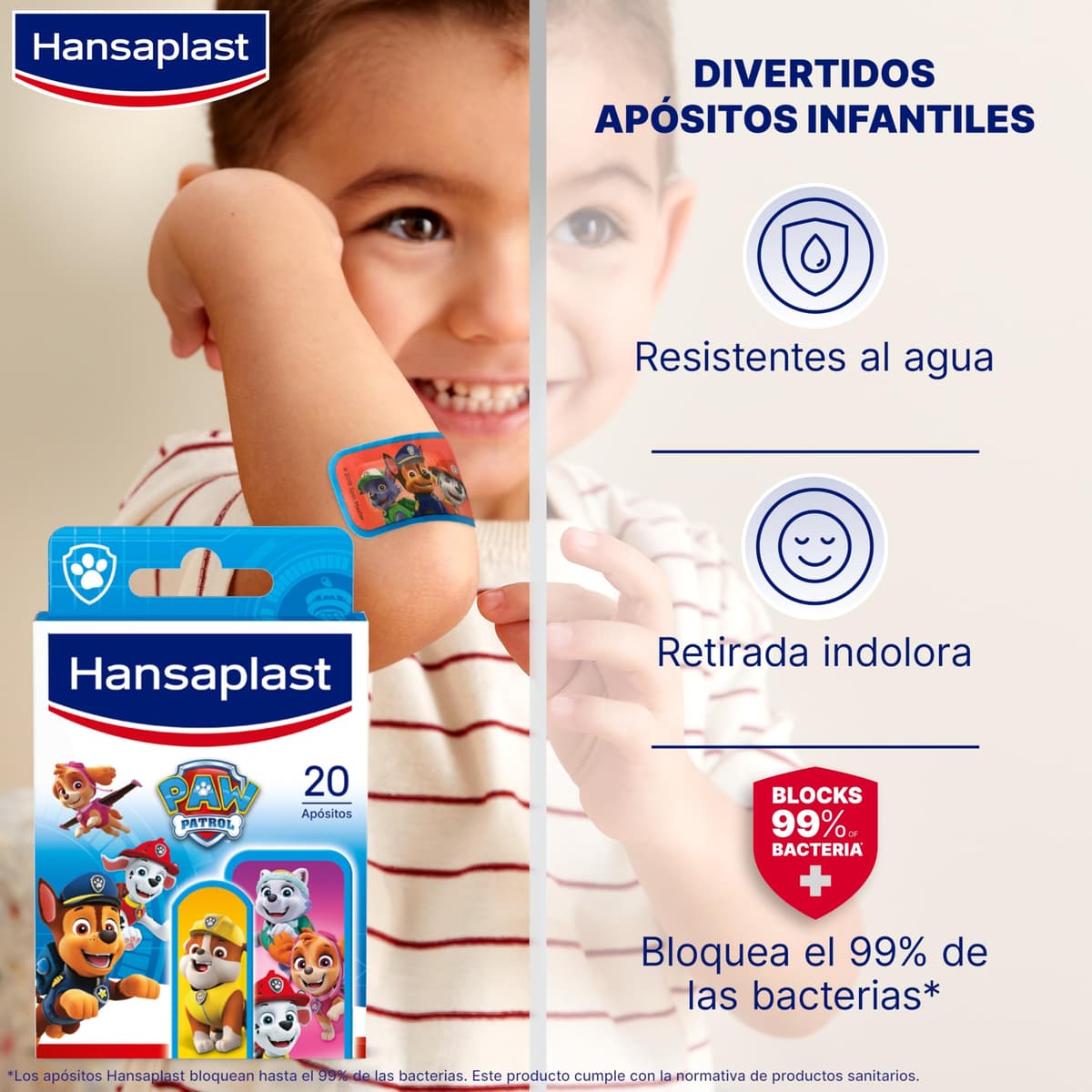 Hansaplast Paw Patrol Children's Wound Dressings, Waterproof Adhesive Dressings, Skin Friendly, Painless to Remove, Patterned - 20 Pieces — view 3