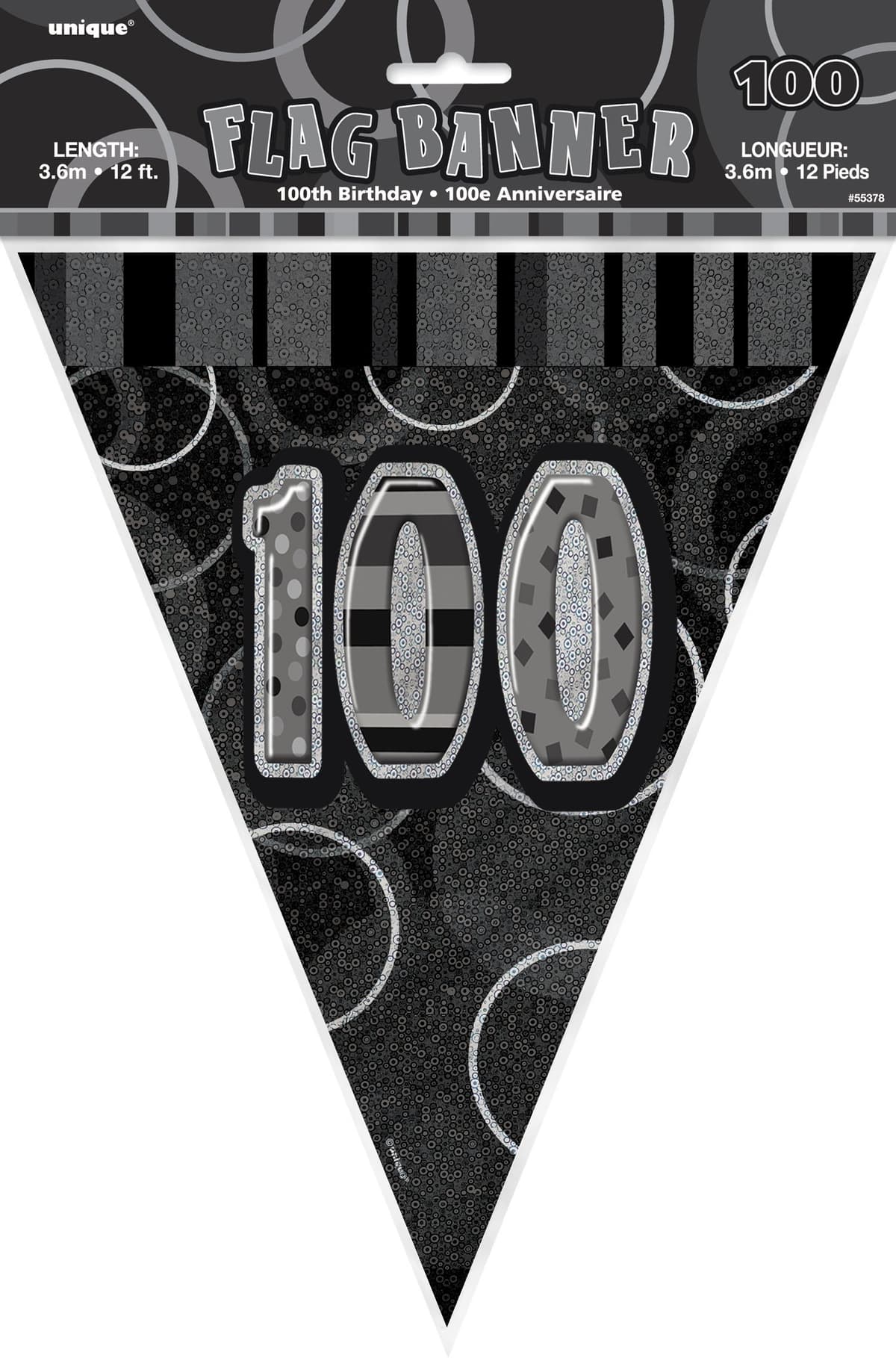 Unique Party 92068 - 9ft Foil Glitz Pink Happy 80th Birthday Banner — view 244