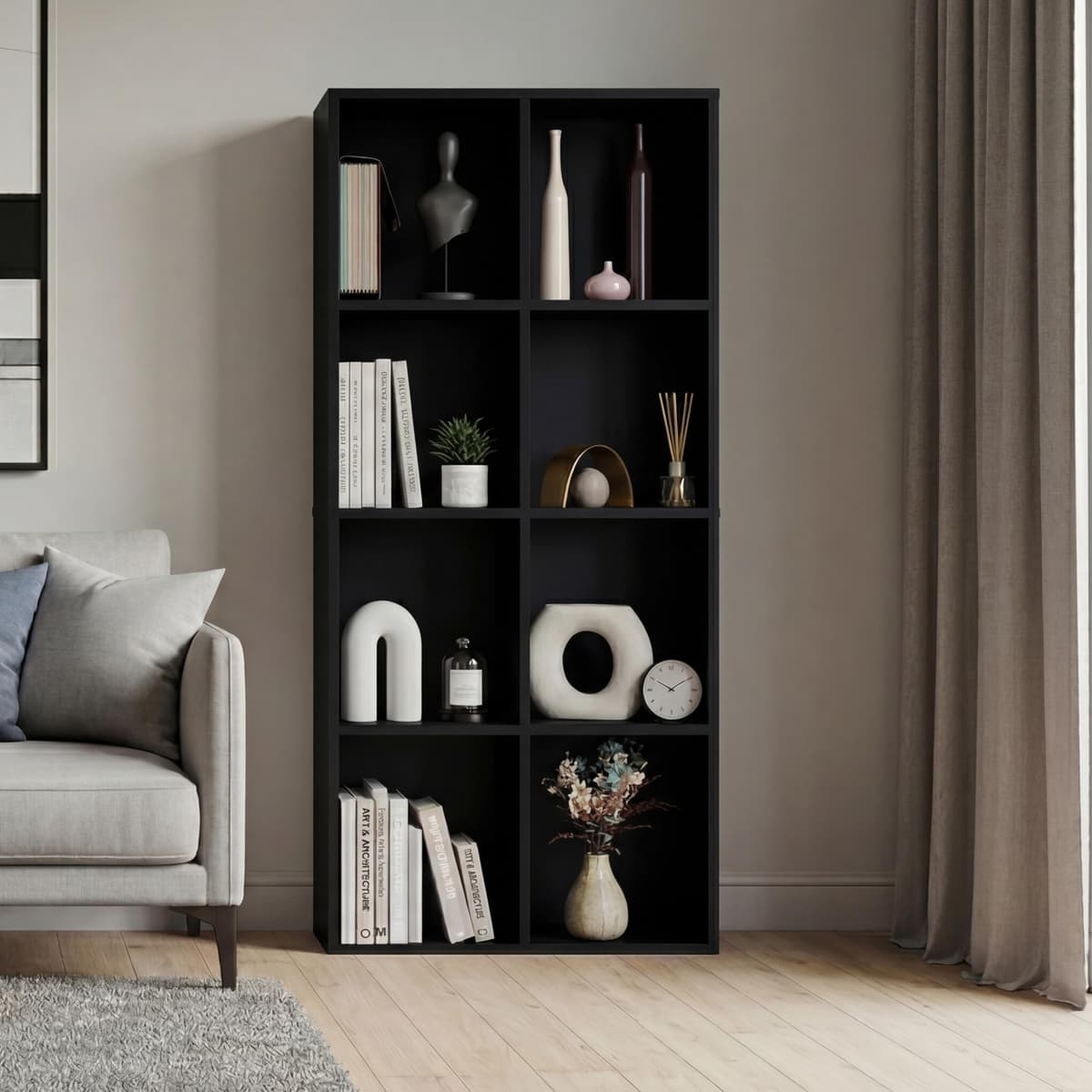 Vida Designs Oxford 3 Tier Cube Bookcase, White Wooden Shelving Display Storage Unit Office Living Room Furniture — view 34