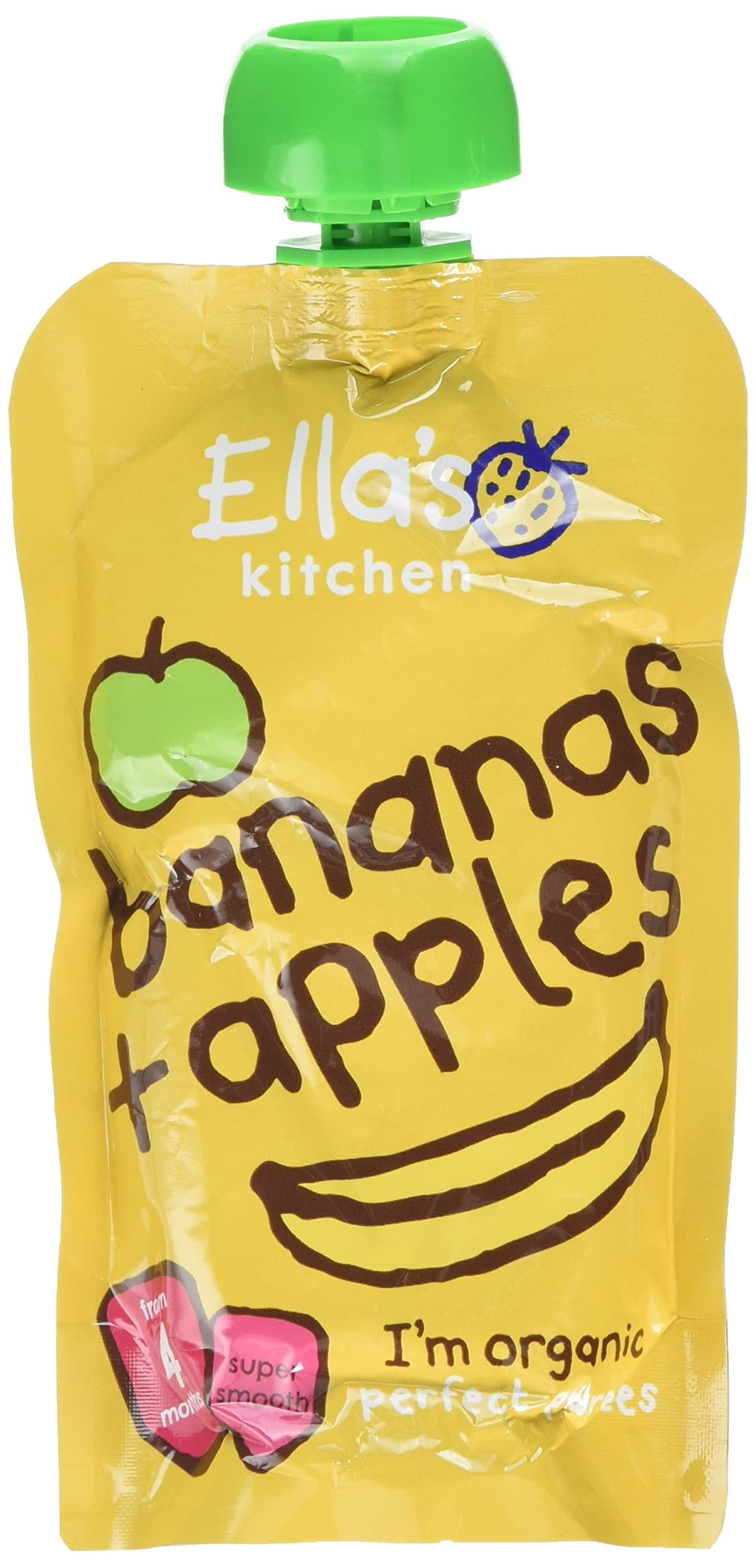 Ella's Kitchen, Stage 1 From 4 Months Organic Peaches and Bananas ,120 g, (Pack of 7) — view 2