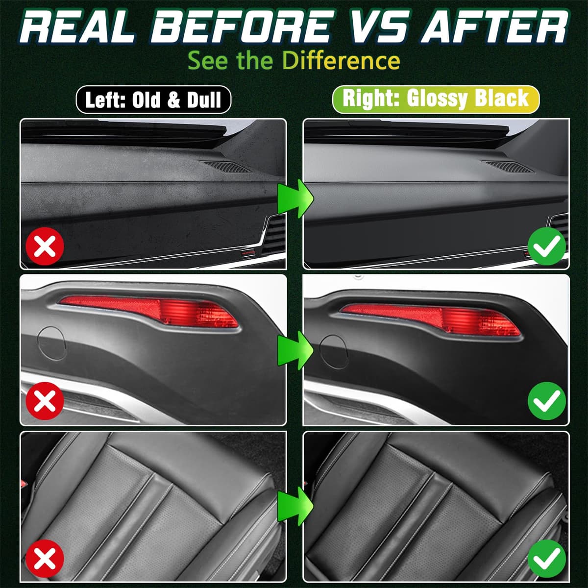 Back to Black Trim Restorer, Car Plastic Restorer Black for Interior & Exterior, Revives Faded Trim with Deep Black Finish, Prevents Aging & Cracking, Long-Lasting Shine (100ml) — view 6