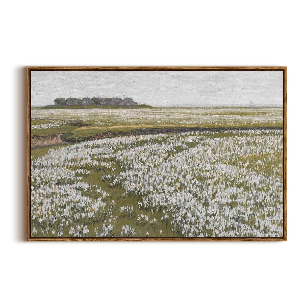 InSimSea Framed Canvas Wall Art, Meadow with Flowers Painting, Landscape for Living Room, Bedroom, Home, Bathroom Decor, 8x10 — view 81