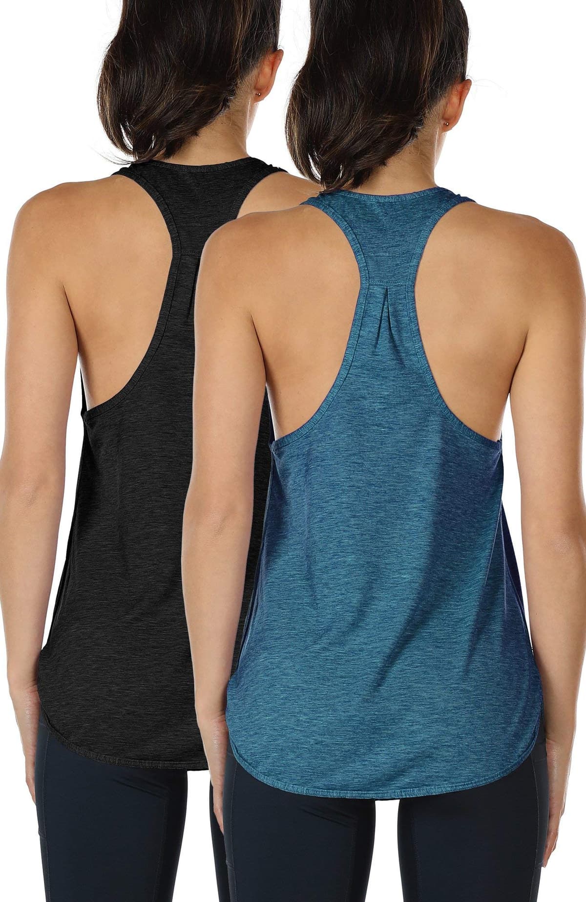 icyzone Workout Tank Tops for Women - Athletic Yoga Tops, Racerback Running Tank Top