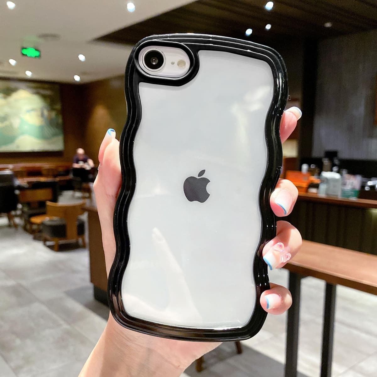 QLTYPRI Compatible with iPhone 11 Case, Cute Curly Wave Frame Clear Case for Girls Women, Transparent Soft Silicone TPU Bumper Shockproof Protective Phone Cover for iPhone 11 - Purple — view 106