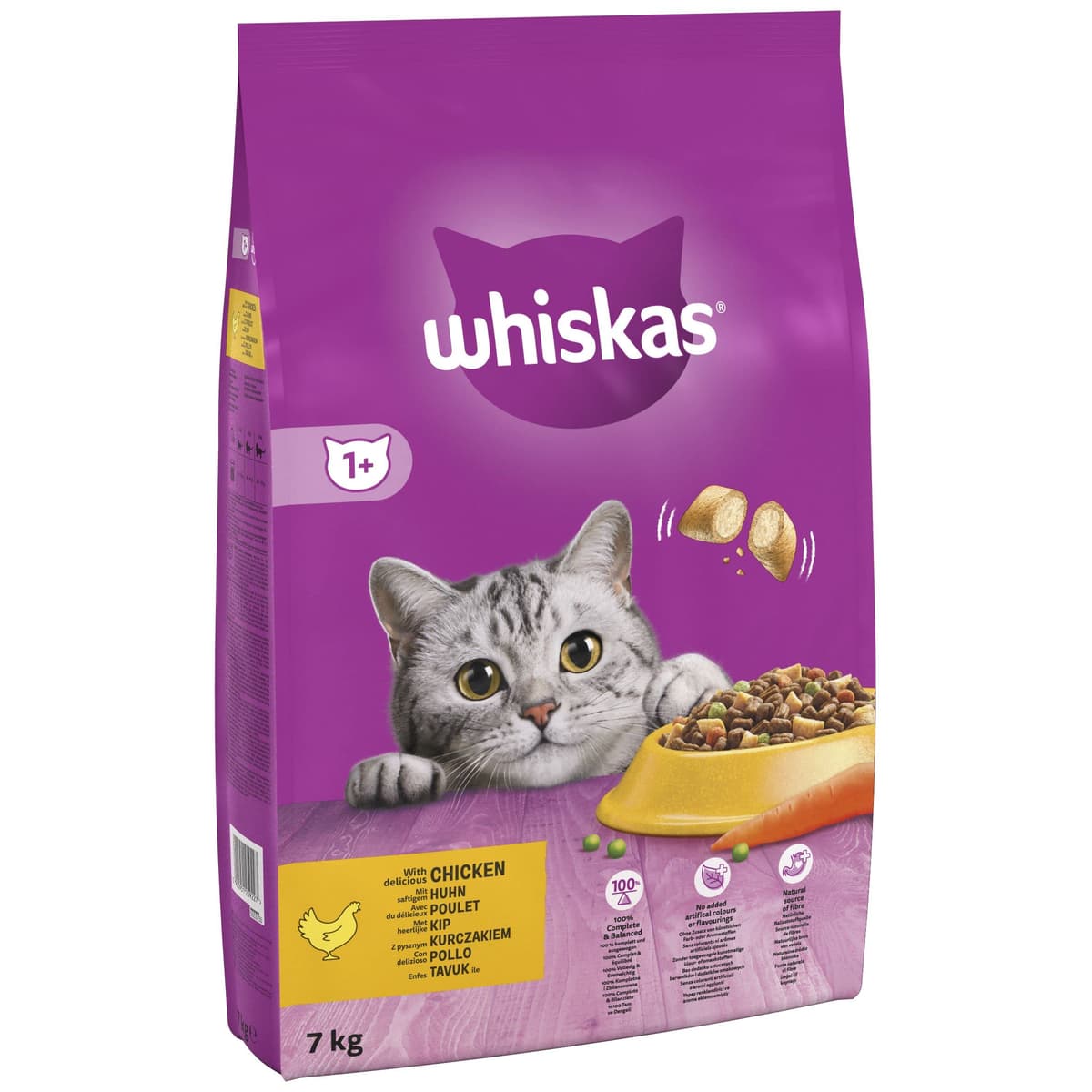 WHISKAS Adult Dry Cat Food 7kg with Chicken — view 2