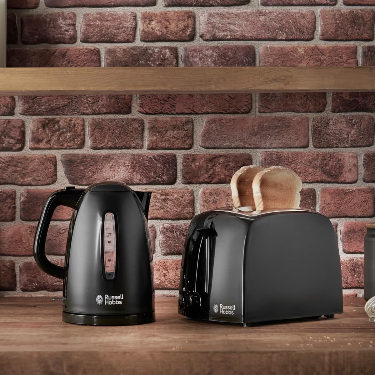 Russell Hobbs Textures Electric 1.7L Cordless Kettle (Fast Boil 3KW, Black Premium Plastic, matt & high Gloss Finish, Removable Washable Anti-Scale Filter, Push to Open lid, Perfect Pour spout) 21271 — view 2