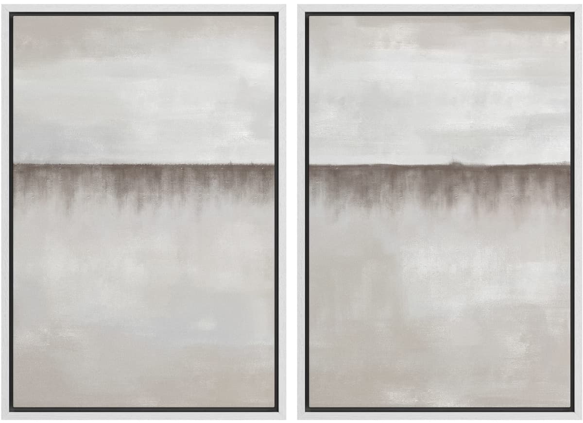 MUDECOR Framed Canvas Print Wall Art Set Watercolor Pastel Duotone Tan Landscape Abstract Shapes Illustrations Modern Art Decorative Contemporary for Living Room, Bedroom, Office - 24"x36"x2 Natural — view 136