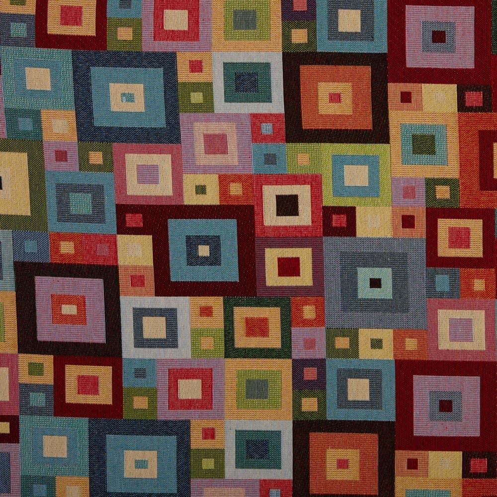 Kt KILOtela - Tela Tapicería, Jacquard Gobelino, Tapizar Sillas, Cojines, Cabecero, Sofá, Bolsos, Resistente al Desgaste, Costura, 100 cm Largo x 280 cm Ancho, Geométrico, Multicolor, 1 metro — view 23