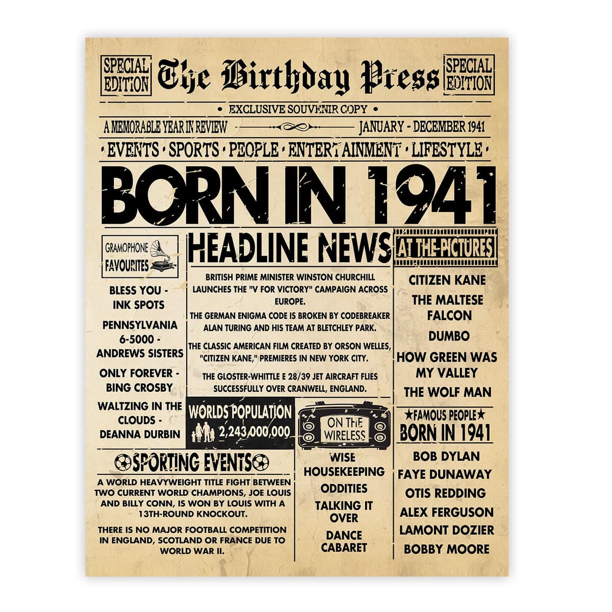 Stuff4 50th Birthday Poster Unframed - Born In 1976 Vintage Newspaper - Happy 50th Birthday Gifts for Women Men Retro Back In 1976, 8x10 Inch Decor Decoration Bday Party — view 33