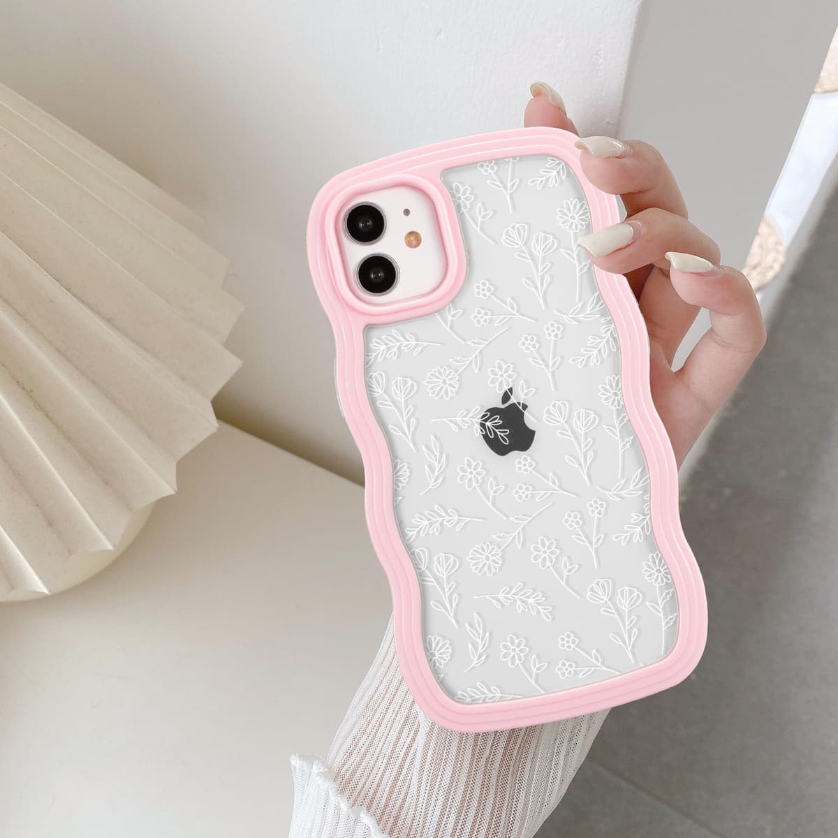 QLTYPRI Compatible with iPhone 11 Case, Cute Curly Wave Frame Clear Case for Girls Women, Transparent Soft Silicone TPU Bumper Shockproof Protective Phone Cover for iPhone 11 - Purple — view 88
