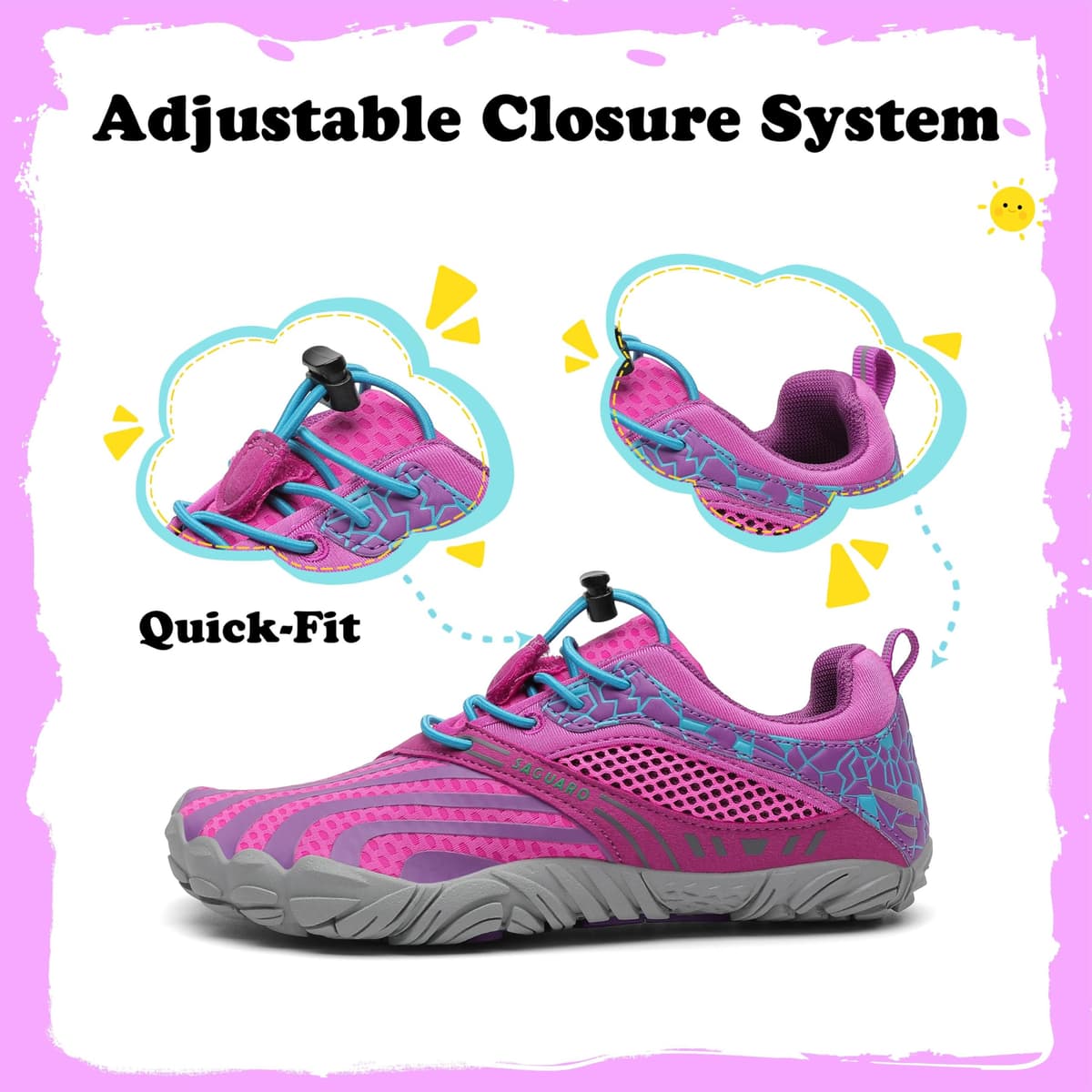 SAGUARO Niños Niña Zapatos de Agua Antideslizante Escarpines Secado Rápido 24-36 EU — view 6