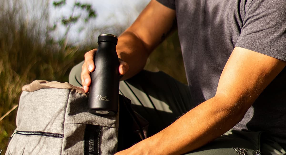 Milu Stainless Steel Drinking Bottle 1500 ml - Insulated Thermo Flask for Water - Leak Proof, Insulated and Double Walled, Carbonated (Granite Navy Blue, 1,5L) — view 7
