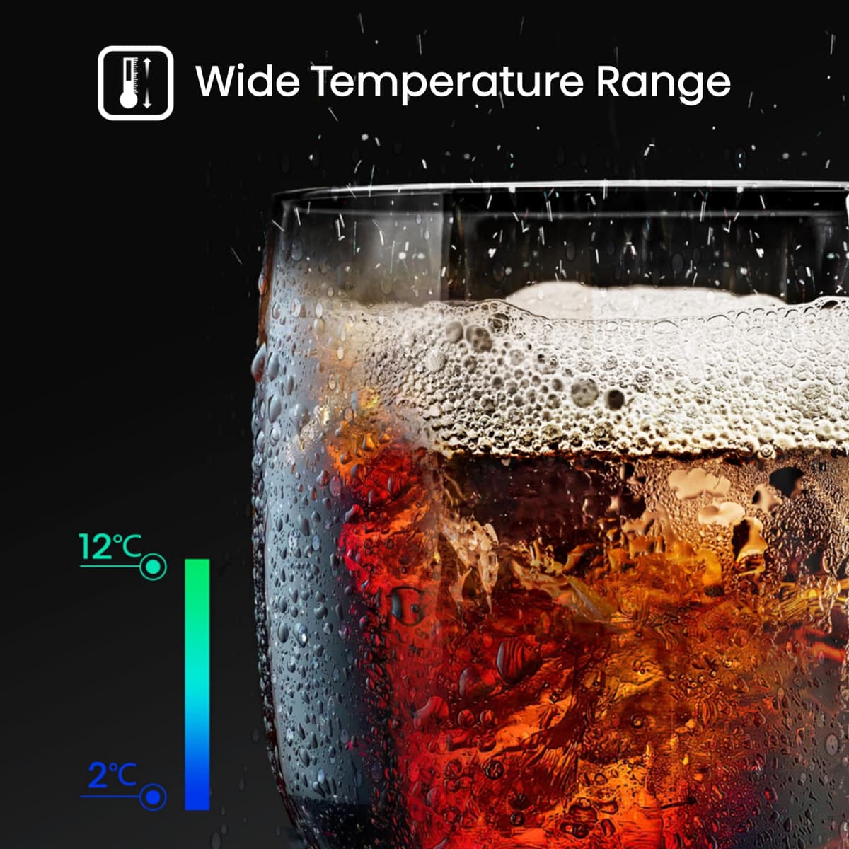 Hisense RW12D4NWG0 93 Litre 30 Bottles Freestanding Undercounter Wine Fridge Cabinet with Digital Touch Control — view 3