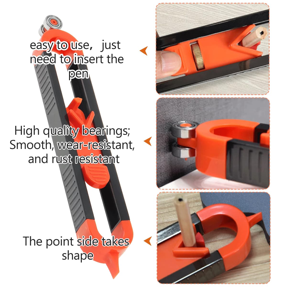 4PCS Scribing Tool Adjustable Contour Gauge MultifunctionProfile Gauge Tool Ensure Accuracy for Home Improvement and Professional Workers for Lnstall Tile Lay Laminate Cut Carpet Check Dimensions — view 3