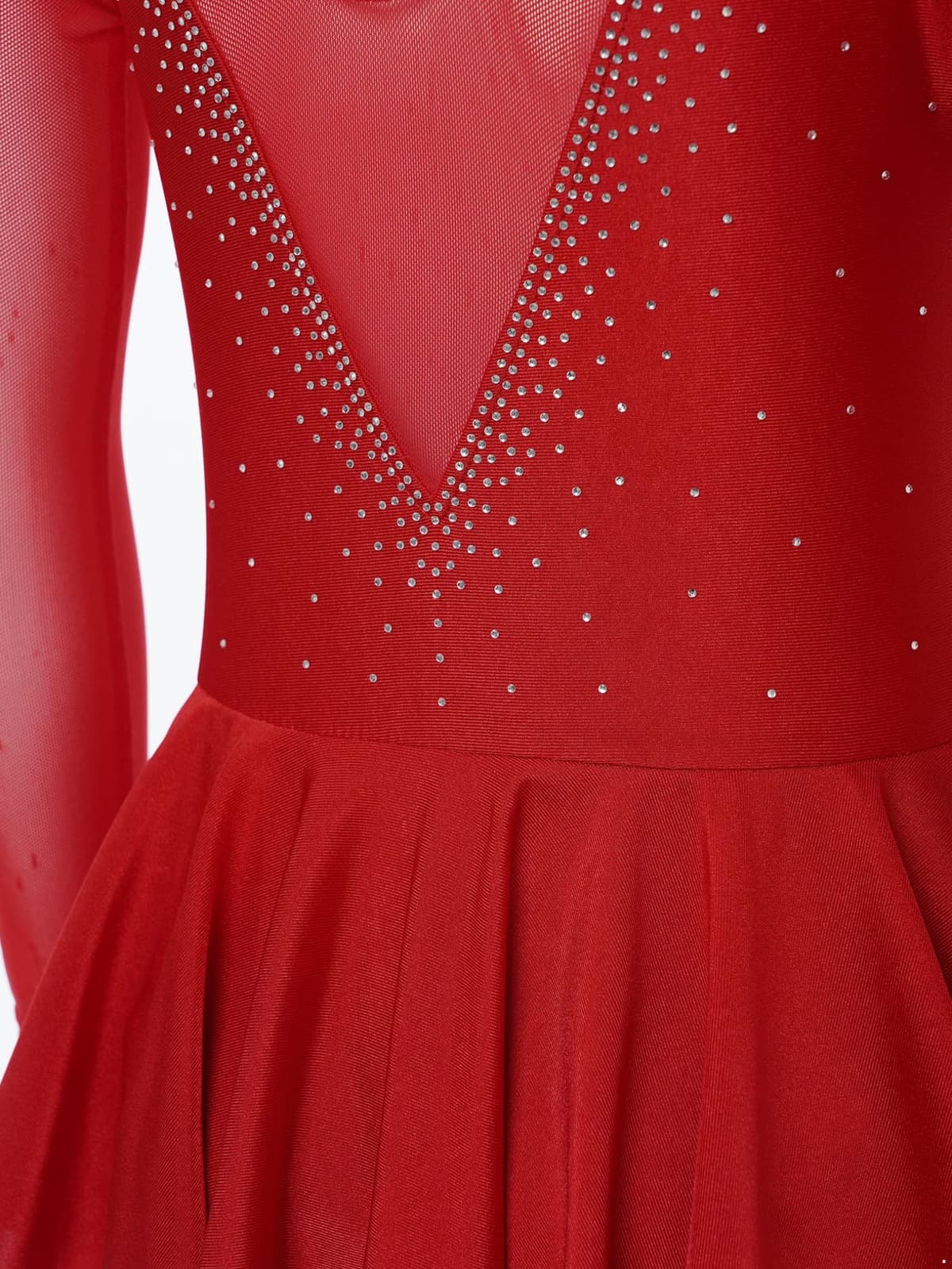 Freebily Vestido de Danza Patinaje sobre Hielo para Niña Leotardo de Manga Larga Maillot de Gimnasia Rítmica Competición Vestido de Bailarina Ballet — view 6