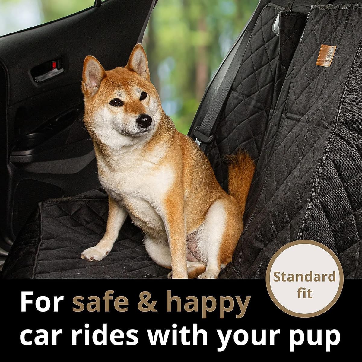 AMZPET Dog Car Seat Cover (Universal: 133cm) - Waterproof, Non-slip & Scratch-Proof - Not Isofix Compatible — view 2
