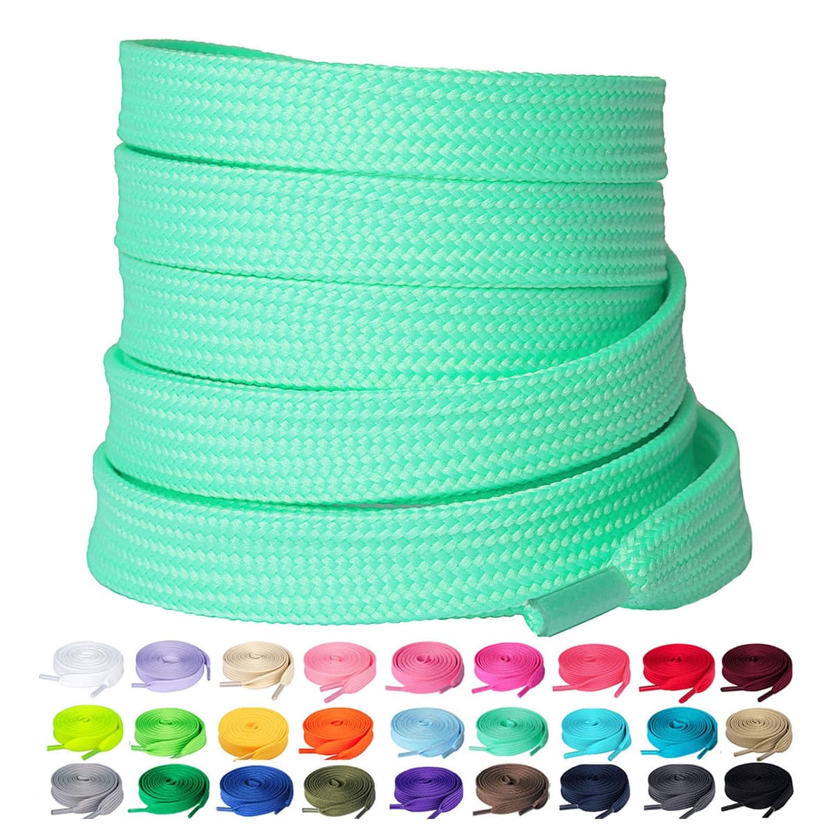 Olukssck - 2 Pares de Cordones Planos, Cordones duraderos de Repuesto de 10 mm de Calidad para Zapatos de Deporte, Zapatos de Ciudad — view 9