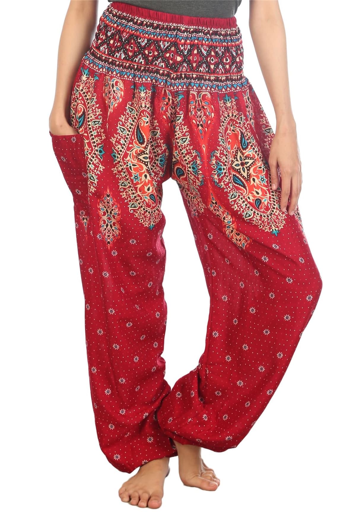 Lofbaz Harem Pants for Women Yoga Boho Hippie Clothing Womens Palazzo Bohemian Pajama Trousers Beach Indian Gypsy Genie Clothes — view 7