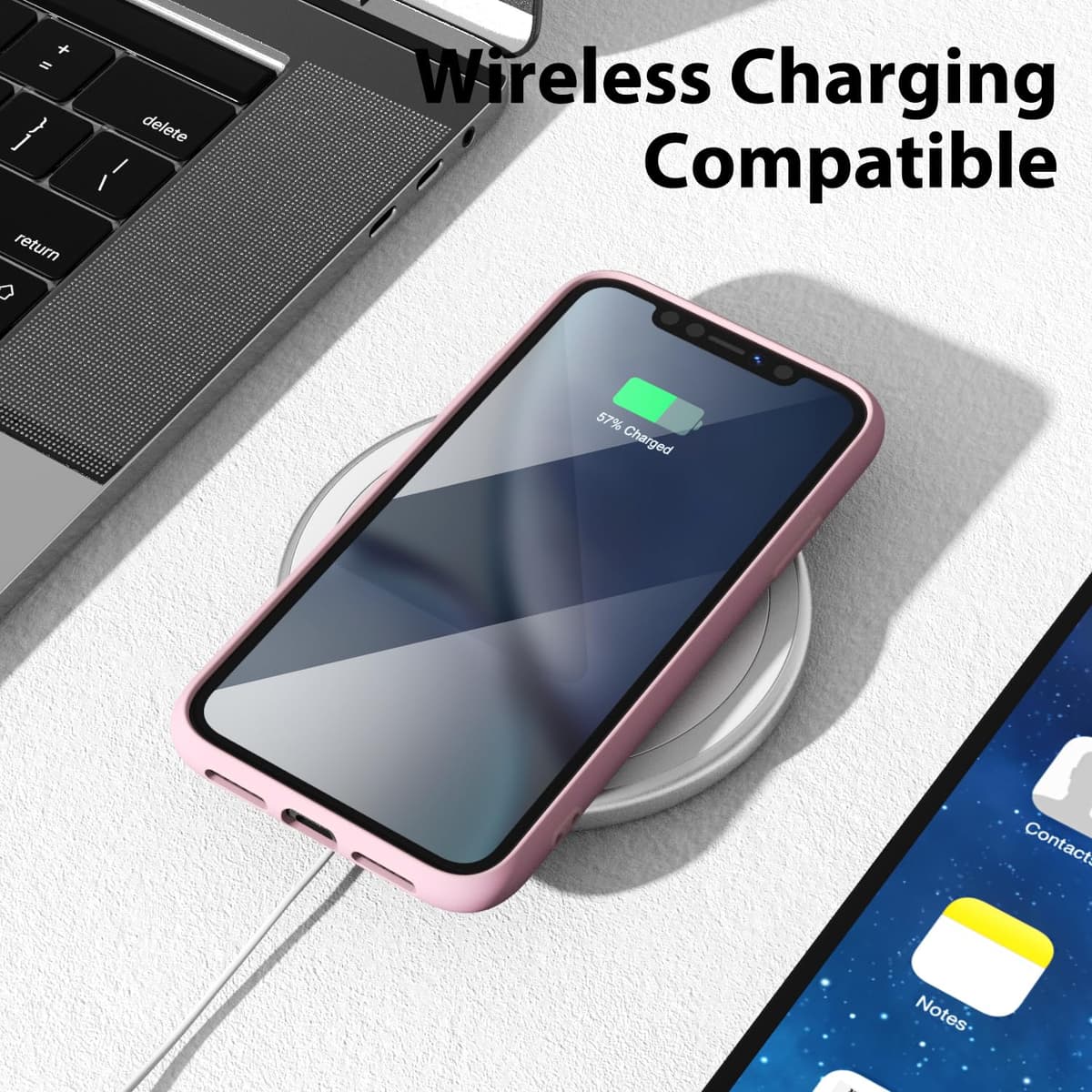 oakxco for iPhone 17 Pro Max Phone Case Liquid Silicone, Cute Thin Slim Grip Soft Rubber Gel for Women Men, Smooth Matte TPU Plain Solid Color Girly Simple Case with Camera Cover, Light Pink — view 879