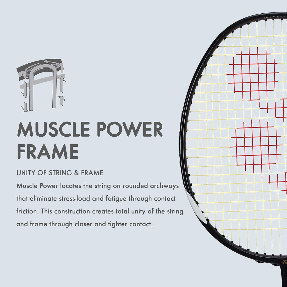 Yonex Raqueta de bádminton Muscle Power Series con Cobertura Completa, Raquetas preencordadas de Alta tensión — view 4