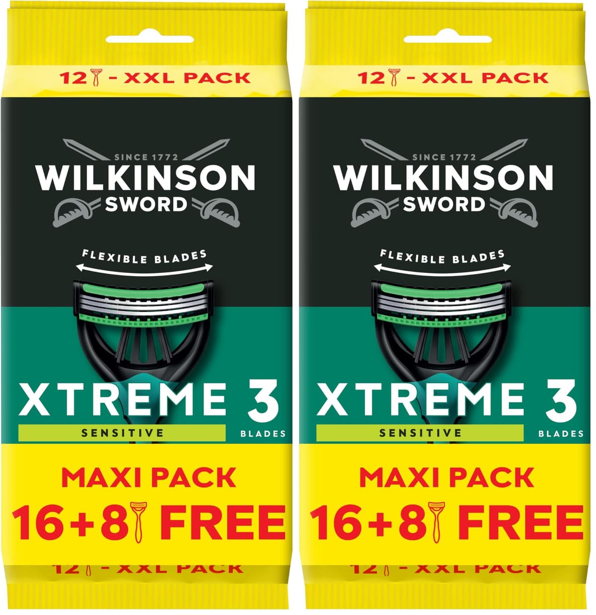 Wilkinson Sword Xtreme 3 Sensitive Men's Disposable Razors, Great Addition to Wash Bags for Men's Grooming, Great Shavers for Routine Shaving, 8 Pack — view 9