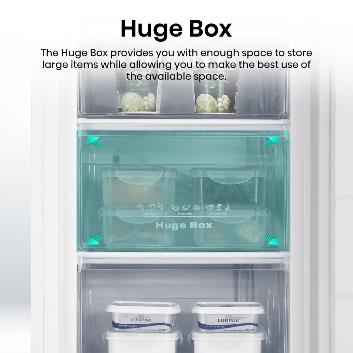 Hisense FV105D4BW21 56cm Under-Counter Freezer, 82-Litre Capacity, Reversible Door, 3 Freezer Drawers, White, E Rated — view 5