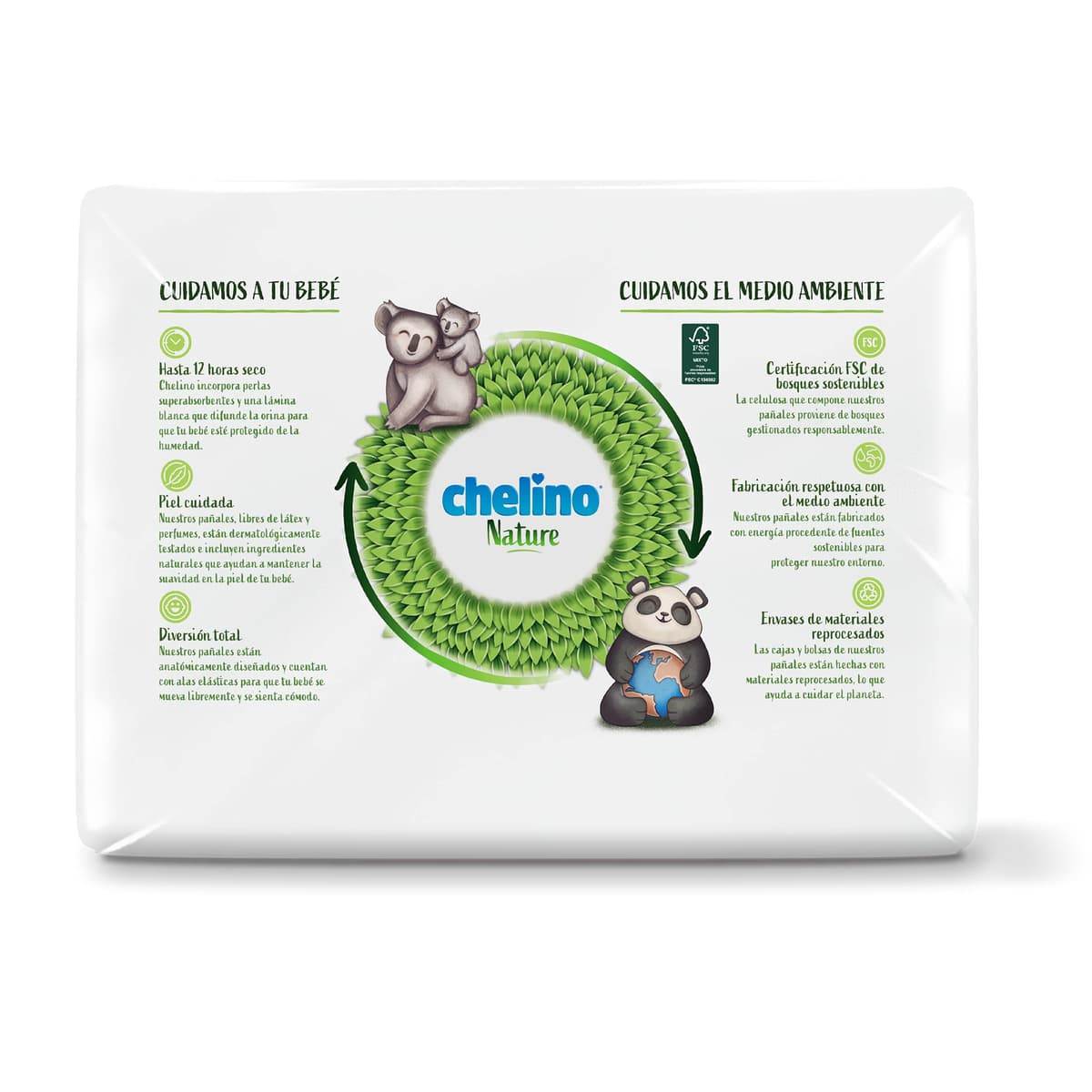 Chelino Nature Pañal Infantil Talla 4 (9-15 kg), 204 Pañales — view 2