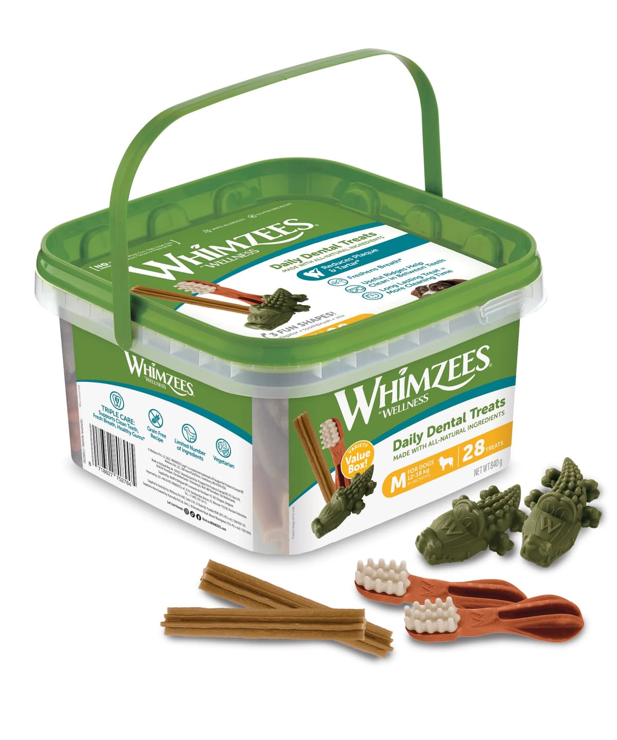WHIMZEES Variety Box Dental S, 56 Pieces – Mixed Shapes, Size S, Dog Chews for Small Breeds, Natural and Grain Free, Rawhide-Free, Vegetarian, No Added Sugar — view 8