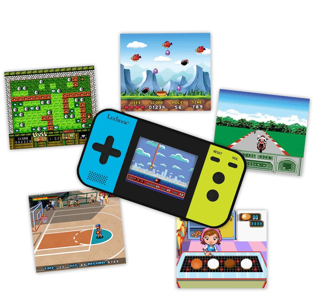 Lexibook Compact Cyber Arcade Portable Game Console, 250 Games, LCD, Battery, Video Game Child Teen, Black/Blue/Green, JL2377LXB — view 4