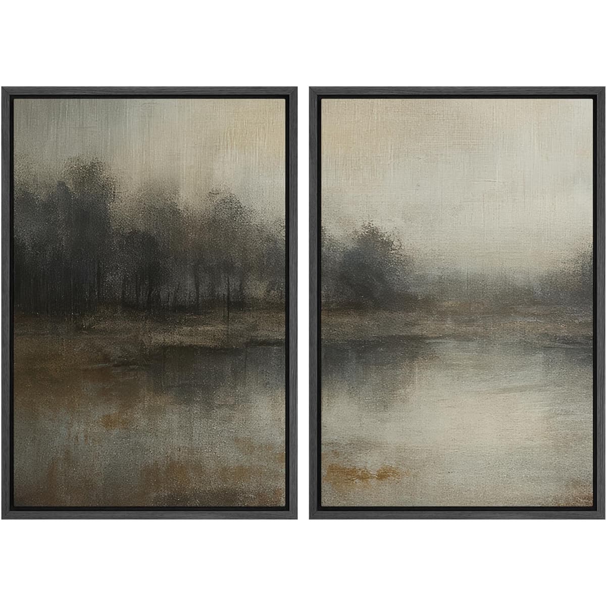 SIGNFORD Framed Canvas Print Wall Art Set Soft Hydrangea Pair Light Blue Florals with Green Leaves Illustration Modern Art Decorative Nordic Nature for Living Room, Bedroom, Office - 24"x36"x2 White — view 63