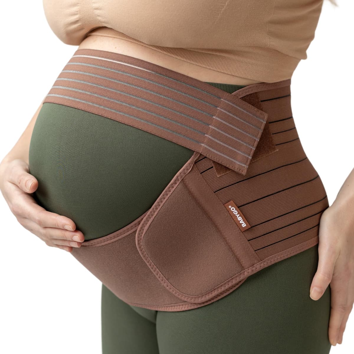 BABYGO® 4 in 1 Pregnancy Support Belt Maternity & Postpartum Band - Relieve Back, Pelvic, Hip Pain, SPD & PGP >> inc 40 Page Pregnancy Book for Birth Preparation, Labour & Recovery L Black — view 11