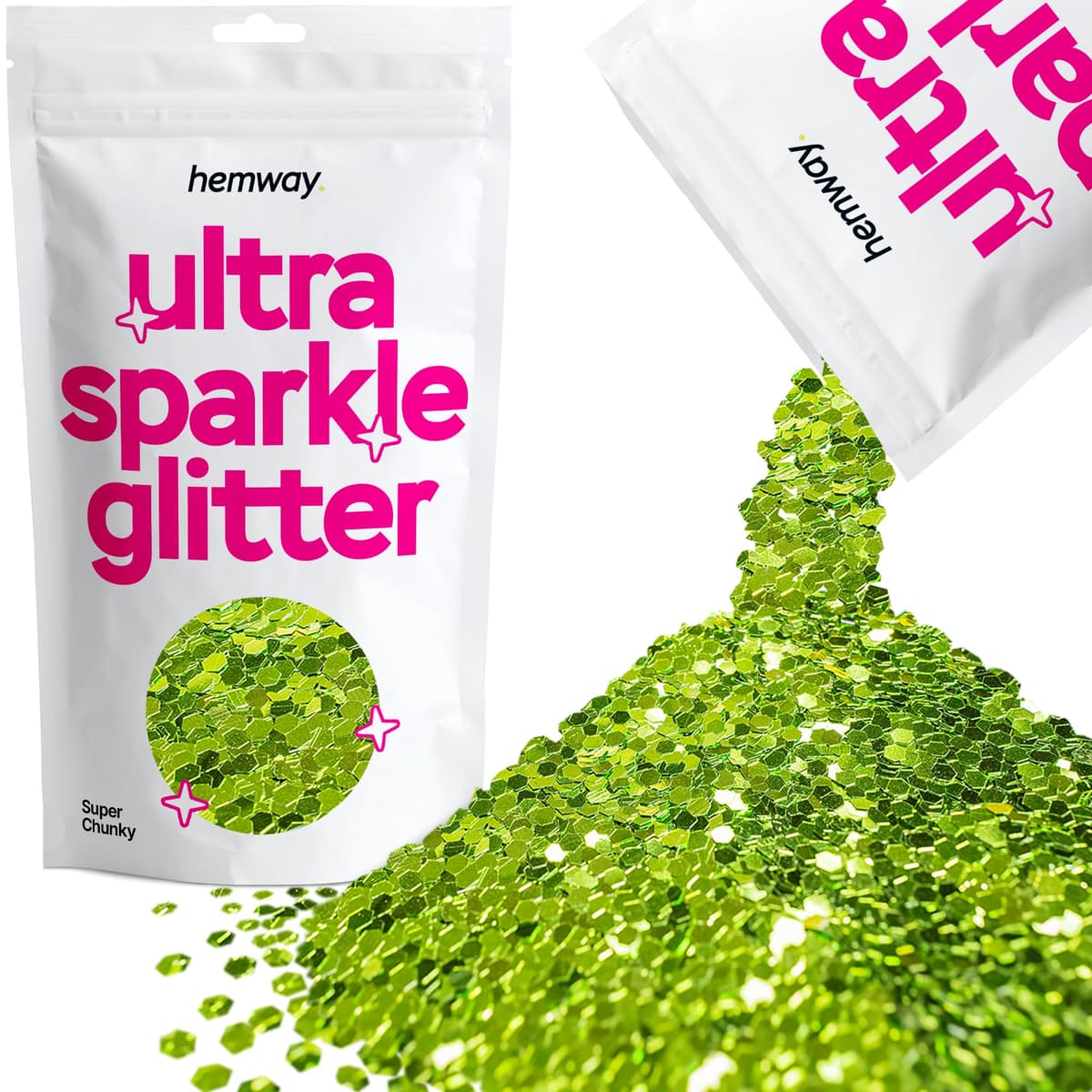 Hemway Ultra Sparkle Glitter Baby Pink Iridescent 100g Fine | Glitter for Arts & Craft, Makeup, Nail Art, Crafting, Card Making, Sparkle Decoration — view 14