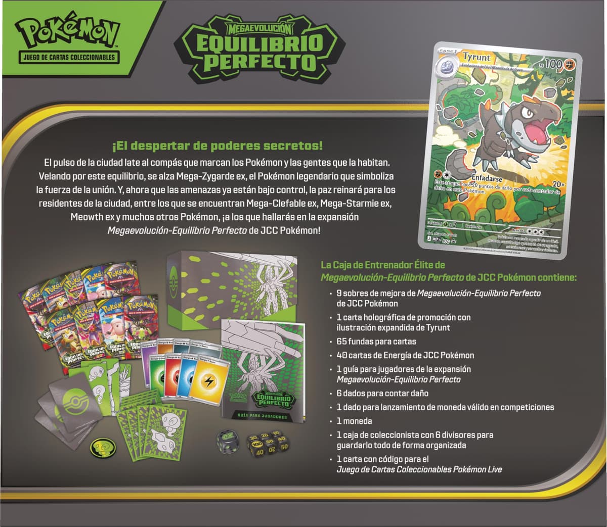 Pokémon: Caja de Entrenador Élite de Megaevolución-Equilibrio JCC Pokémon (1 Carta de promoción con ilustración expandida, 9 Sobres de Mejora y Accesorios prémium) — view 4