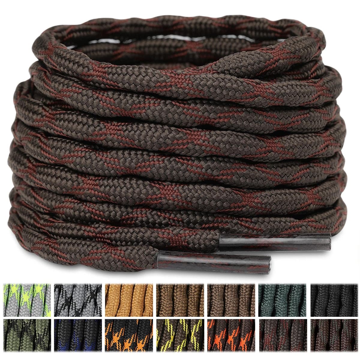Stepace 2 Pares Cordones Redondos 4,5mm para Botas de Senderismo, Montaña y Trabajo, Cordones de Nylon Resistentes para Trekking — view 16