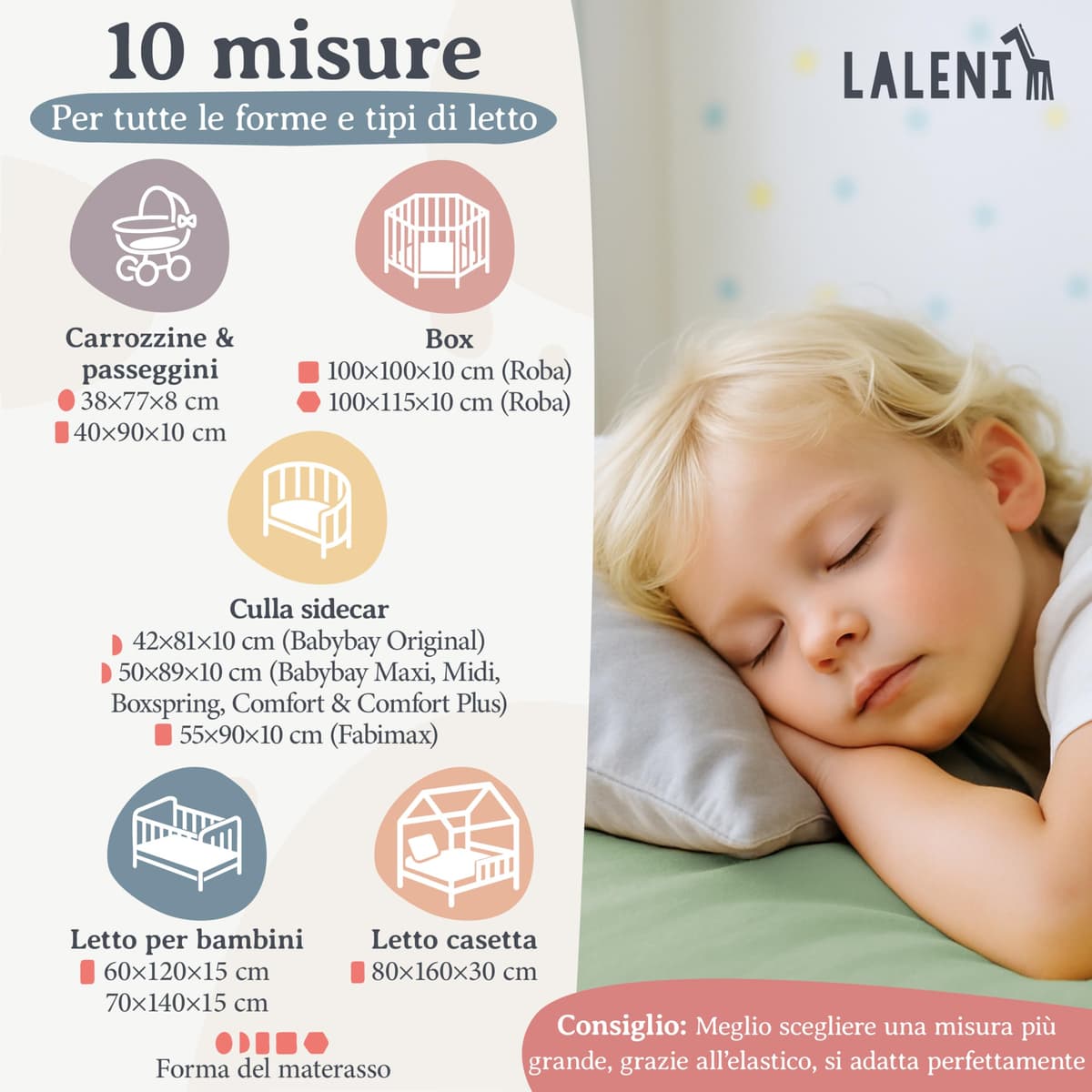 Laleni Cot Bed Sheets 140 x 70 cm, Oeko-Tex Certified Soft 135 g/m² Cotton Travel Cot Sheets, Summer Green — view 2