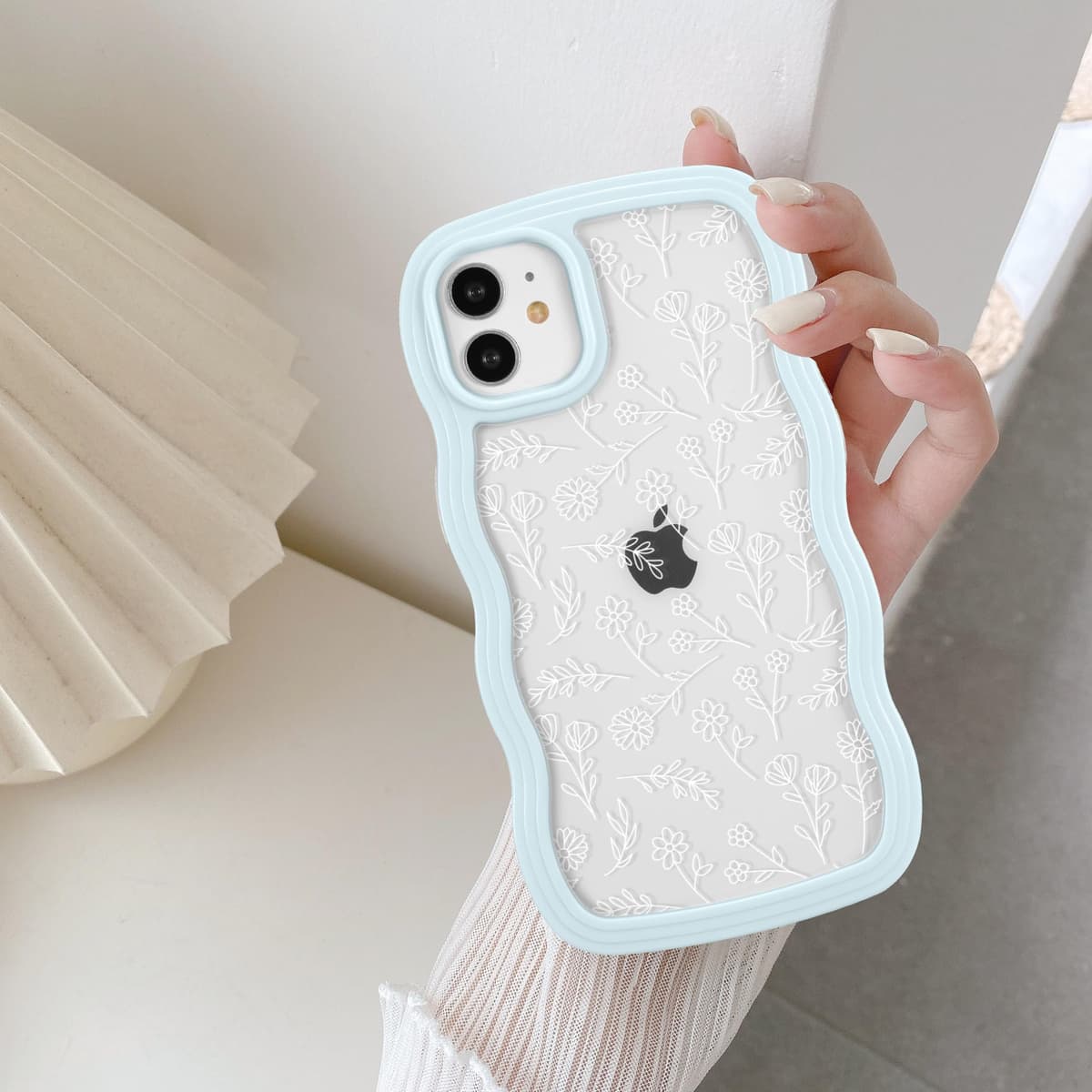 QLTYPRI Compatible with iPhone 11 Case, Cute Curly Wave Frame Clear Case for Girls Women, Transparent Soft Silicone TPU Bumper Shockproof Protective Phone Cover for iPhone 11 - Purple — view 134