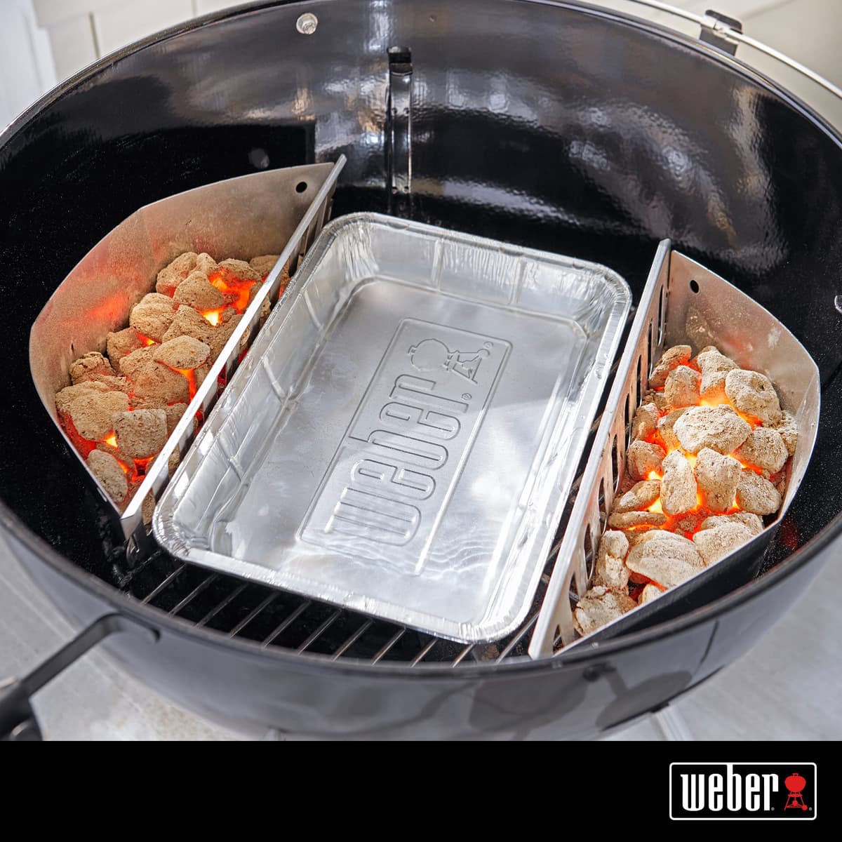 Weber Aluminum Drip Pans, Small (22 x 15.3 x 3.6) 10 Pieces, Perfectly Fitting for The Q, Pulse, Lumin, Traveler, Genesis, Genesis II/LX 200 & 300 Series, Grease Collection Pans - Silver (6415) — view 2