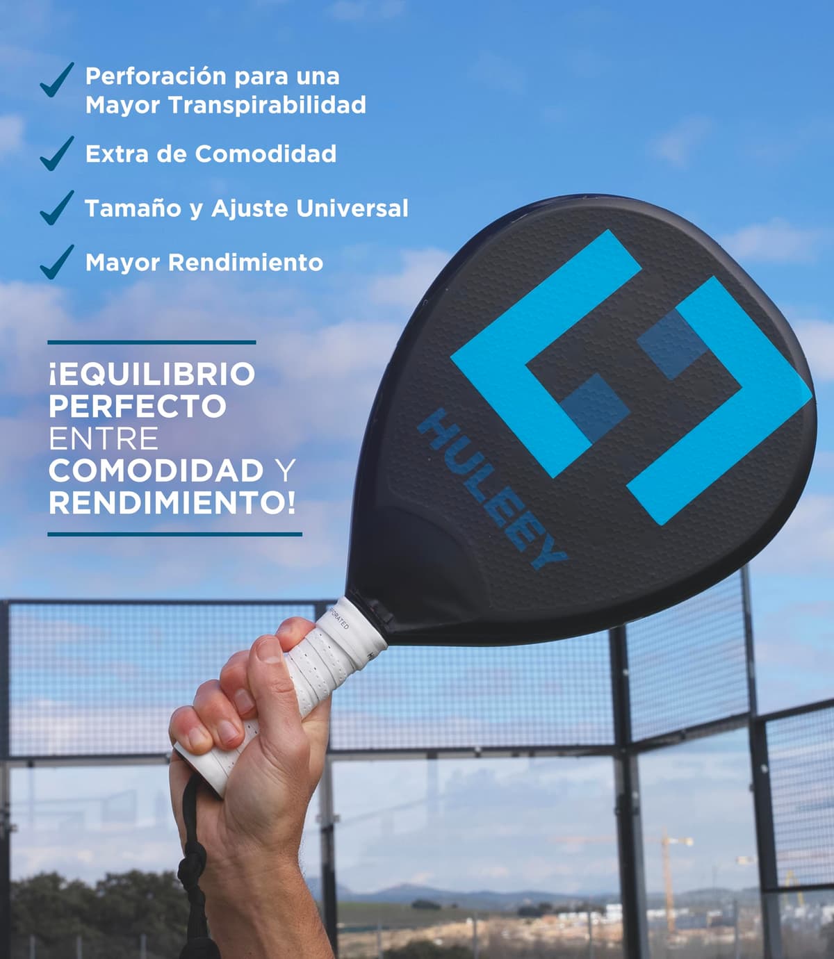 Overgrips Pádel Blanco Perforado – Packs 6/12/20/60 – Antideslizante Extra-Adherente – Alta Absorción – Incluye Protector de Pala — view 5