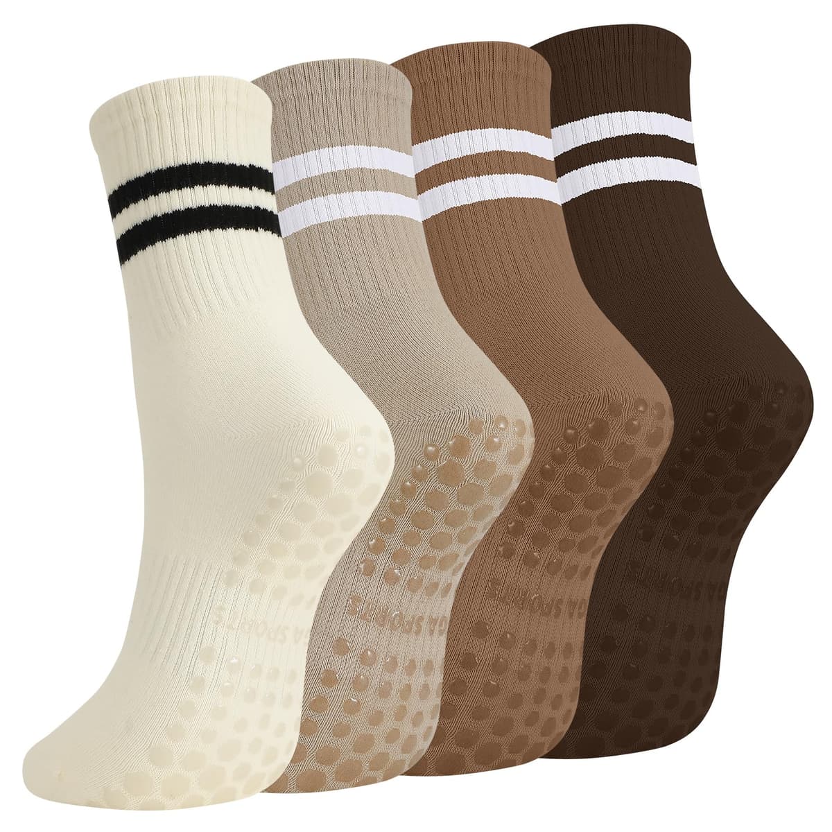 Zuimei Yoga Grip Socks Women, Non Slip Pilates Socks Grippy Socks Ladies Mid-Calf Grip Socks for Ballet Dance Workout Fitness Running — view 13