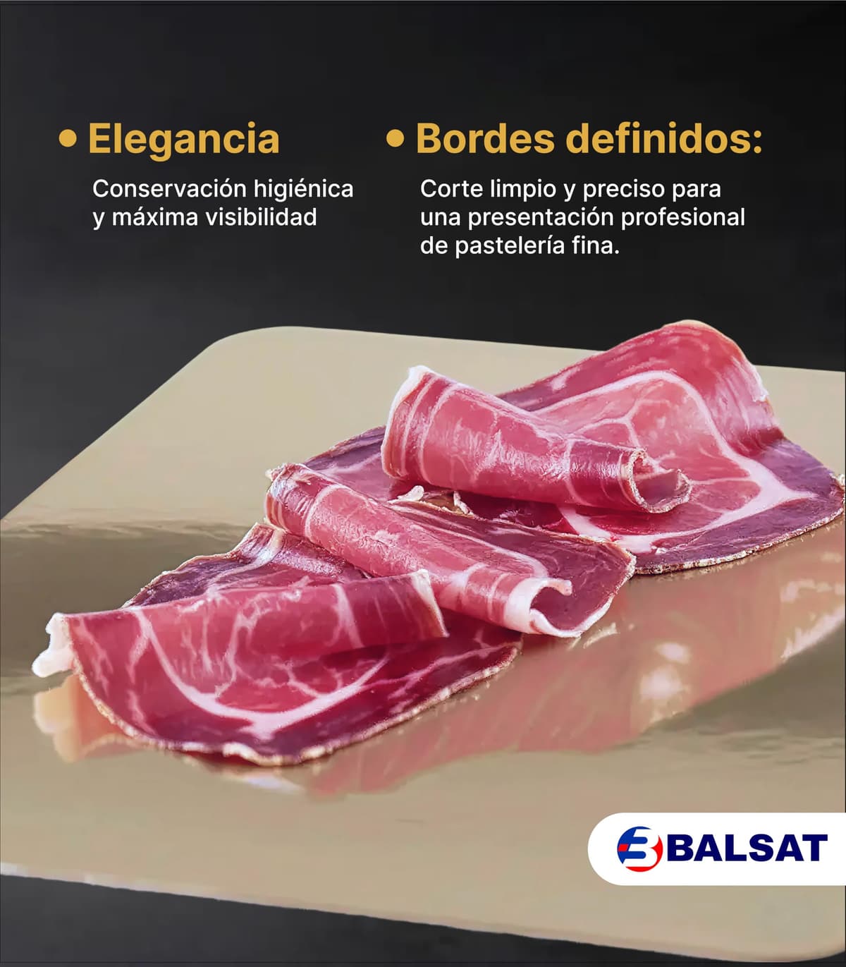 BALSAT Paletinas Cartón Reversibles Plata/Oro 15x21, 20x21 y 25x21 cm – Presentación de Embutidos, Salmón y Alimentos – Rígidas para Bolsa Alimentaria y Envasado al Vacío – Pack 100 Unidades (15x21) — view 3