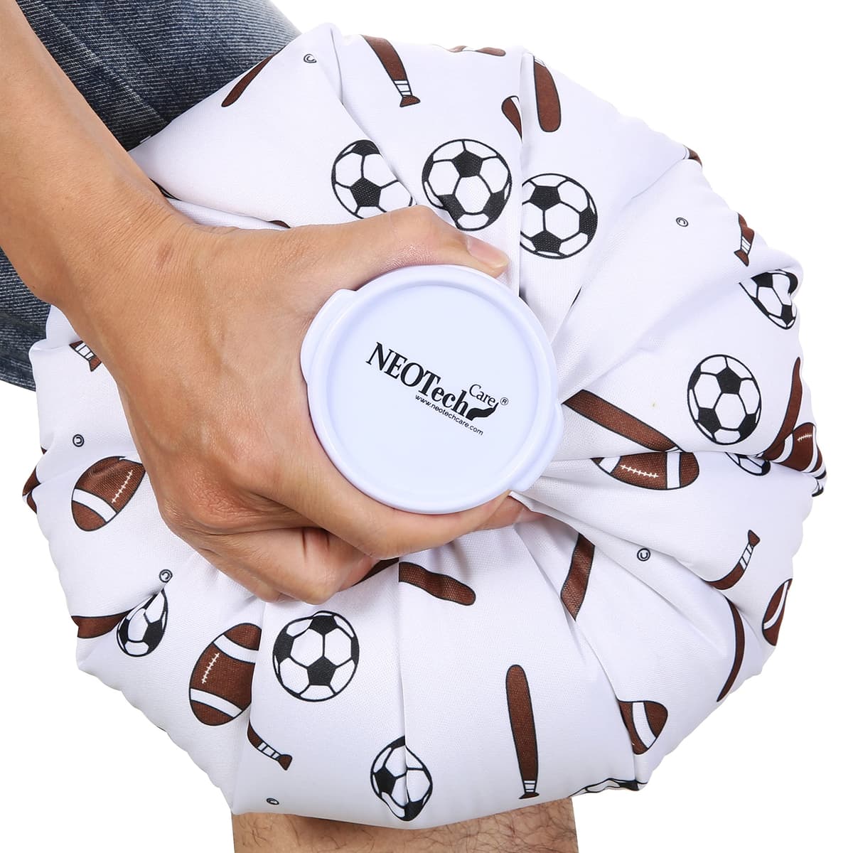 Bolsa de hielo - Tapón de rosca - Marca NEOtech Care - Diseño (fútbol, 28cm)
