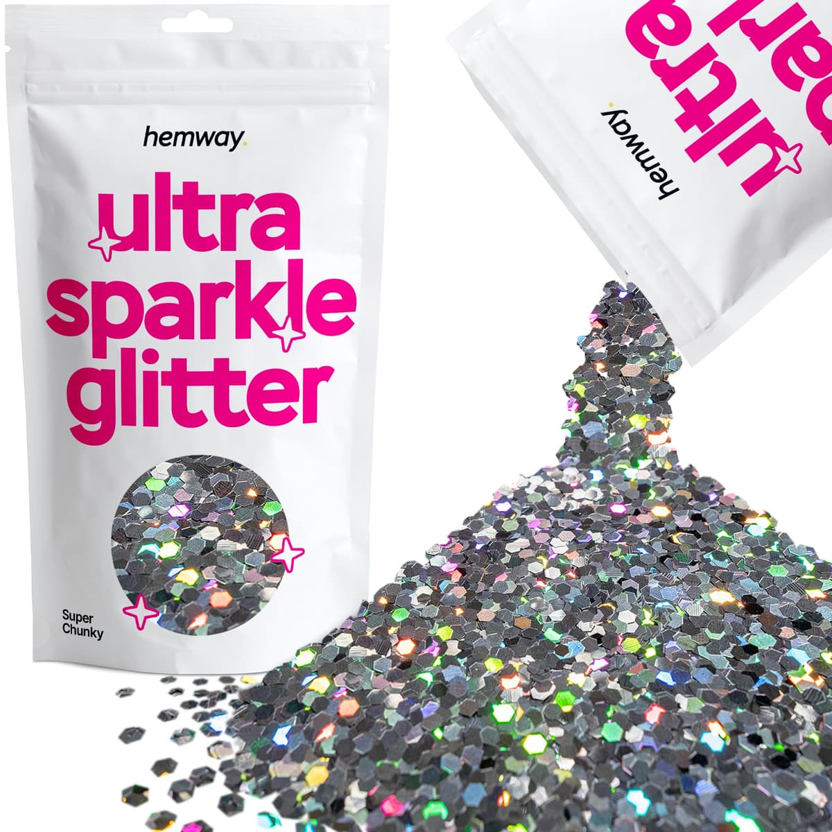 Hemway Ultra Sparkle Glitter Baby Pink Iridescent 100g Fine | Glitter for Arts & Craft, Makeup, Nail Art, Crafting, Card Making, Sparkle Decoration — view 119