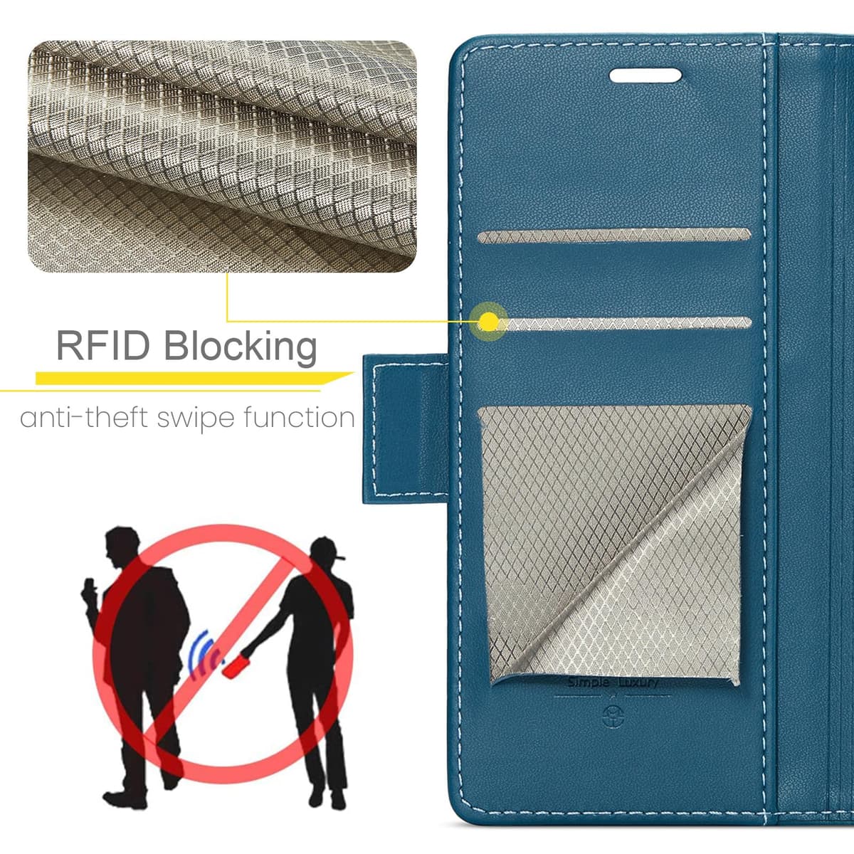 for Samsung Galaxy Z Fold 7 Case, Premium PU Leather Wallet Case Flip Cover with [RFID Blocking][Card Holder][Stand Function] Shockproof Protective for Samsung Galaxy Z Fold 7, Blue — view 2