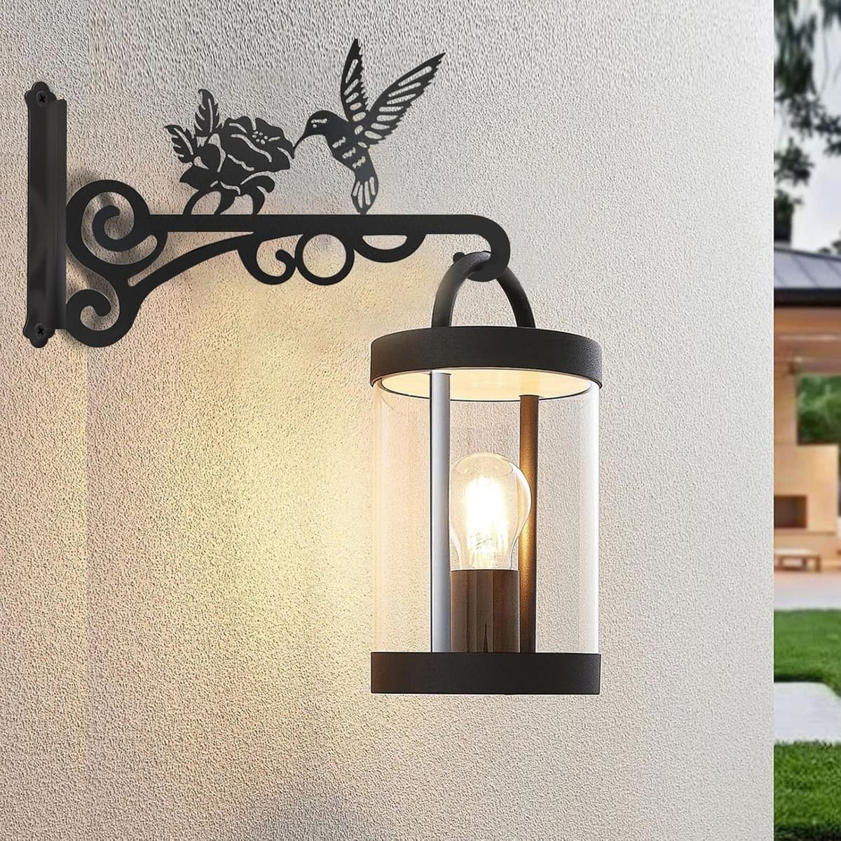 2 Packs Iron Plant Hanger,Hanging Basket Brackets Wall Hooks,Metal Hangers Outdoor, Heavy Duty Plant Hooks for Hanging Plants, Bird Feeder, Wind Chime, Lantern (Black 2 PCS) — view 3