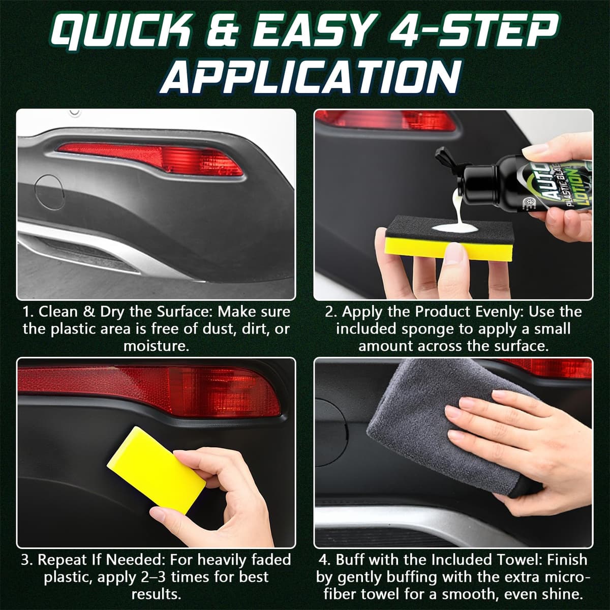 Back to Black Trim Restorer, Car Plastic Restorer Black for Interior & Exterior, Revives Faded Trim with Deep Black Finish, Prevents Aging & Cracking, Long-Lasting Shine (100ml) — view 7