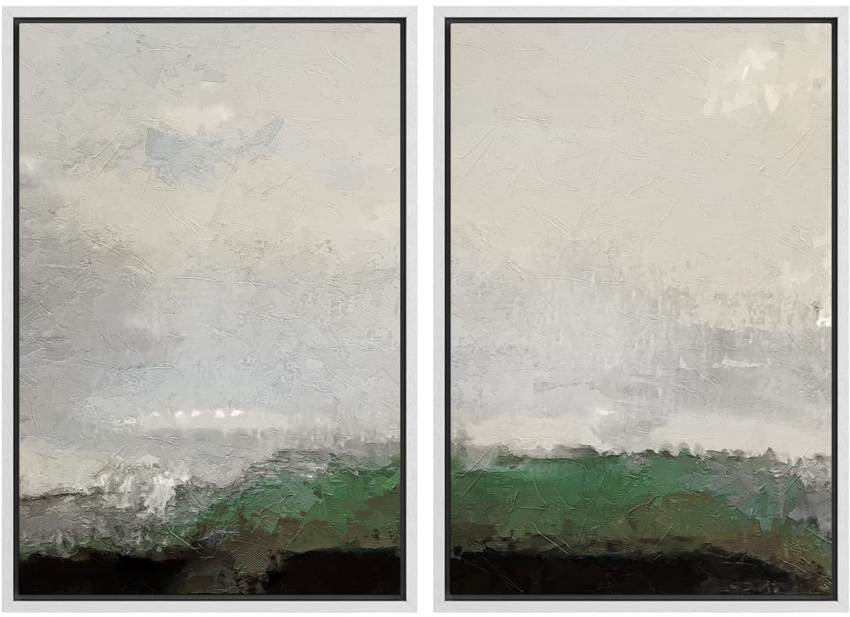 MUDECOR Framed Canvas Print Wall Art Set Watercolor Pastel Duotone Tan Landscape Abstract Shapes Illustrations Modern Art Decorative Contemporary for Living Room, Bedroom, Office - 24"x36"x2 Natural — view 23
