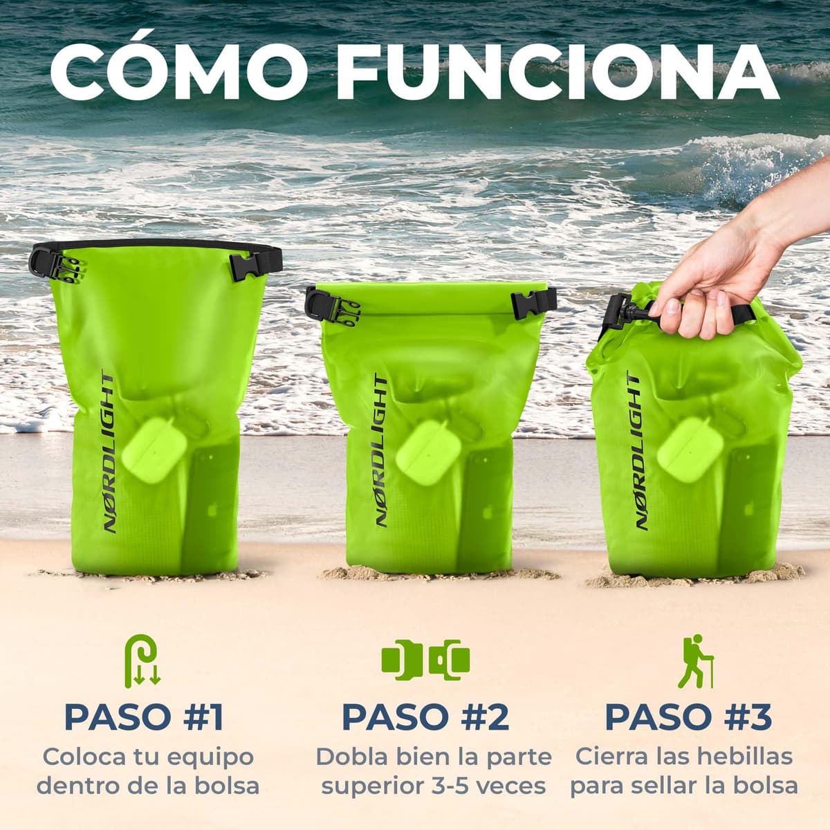 Nordlight Mochila Impermeable Roll Top 25L - Hybrid 25" | Bolsa Seca Con Compartimento Para Portátil De 15 Pulgadas, Bolsillos Exteriores E Interiores, Sistema De Transporte Acolchado — view 7