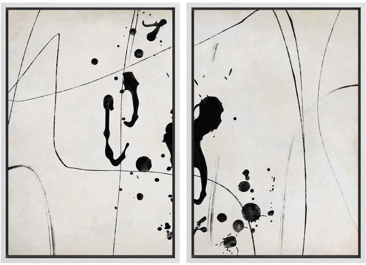 MUDECOR Framed Canvas Print Wall Art Set Watercolor Pastel Duotone Tan Landscape Abstract Shapes Illustrations Modern Art Decorative Contemporary for Living Room, Bedroom, Office - 24"x36"x2 Natural — view 41