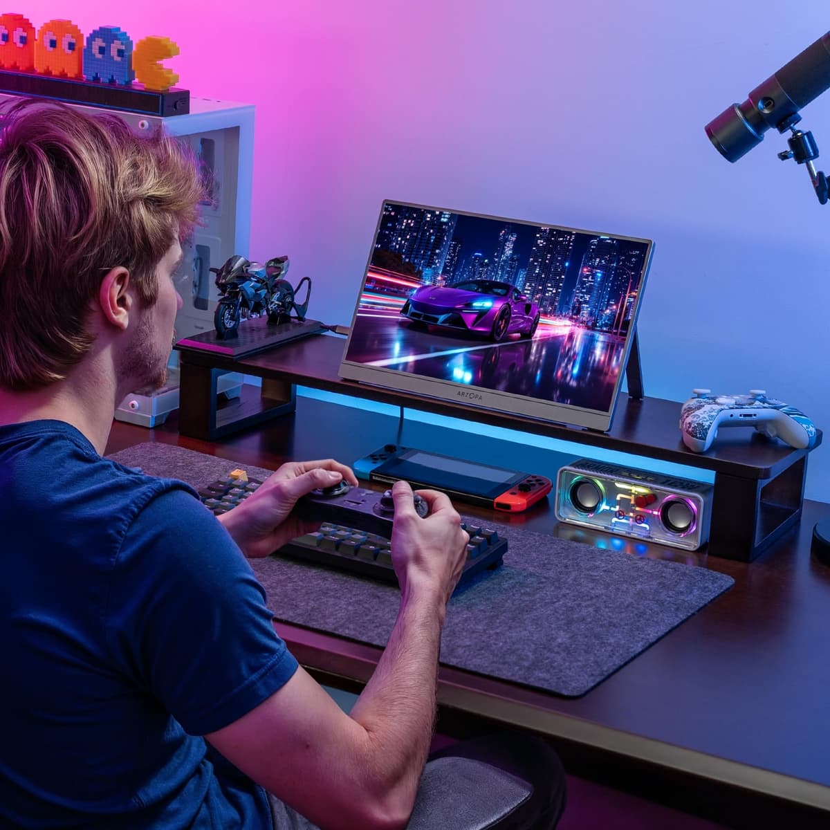 ARZOPA 16.1'' 180Hz 2.5K Portable Monitor, 2560x1440 QHD 107% sRGB Kickstand Portable Gaming Monitor with HDR, Ultra Slim, Eye Care, External Second Screen for Laptop, PC, PS5, Mac, Xbox - Z3FC — view 7