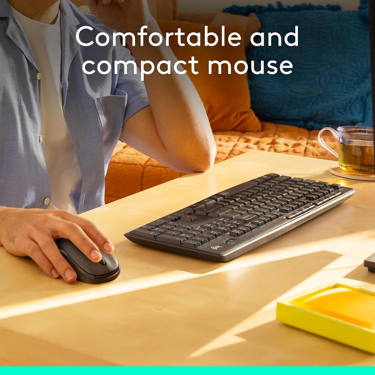 Logitech MK295 Silent Wireless Mouse & Keyboard Combo with SilentTouch Technology, Full Numpad, Advanced Optical Tracking, La — view 3
